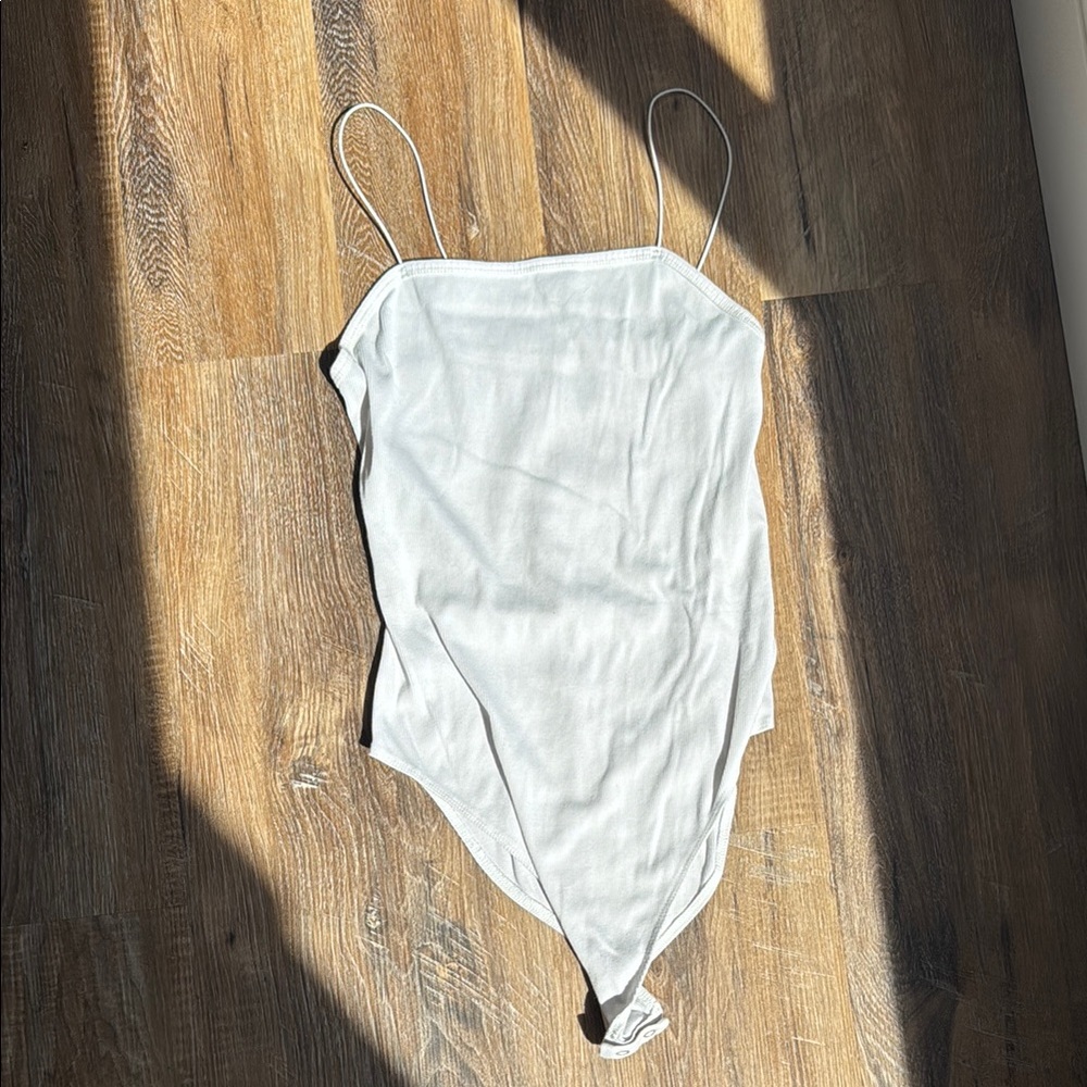 White Spaghetti Strap Bodysuit